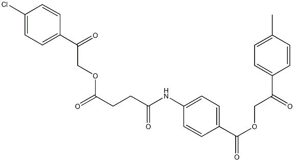 2-(4-methylphenyl)-2-oxoethyl 4-({4-[2-(4-chlorophenyl)-2-oxoethoxy]-4-oxobutanoyl}amino)benzoate Struktur