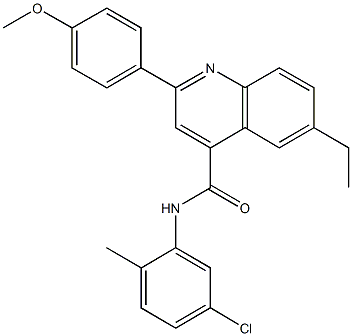 N-(5-chloro-2-methylphenyl)-6-ethyl-2-(4-methoxyphenyl)-4-quinolinecarboxamide Struktur