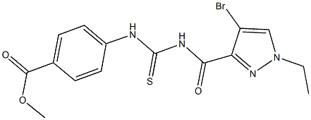 methyl 4-[({[(4-bromo-1-ethyl-1H-pyrazol-3-yl)carbonyl]amino}carbothioyl)amino]benzoate Struktur