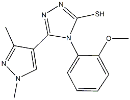 5-(1,3-dimethyl-1H-pyrazol-4-yl)-4-(2-methoxyphenyl)-4H-1,2,4-triazole-3-thiol Struktur