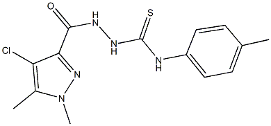 2-[(4-chloro-1,5-dimethyl-1H-pyrazol-3-yl)carbonyl]-N-(4-methylphenyl)hydrazinecarbothioamide Struktur