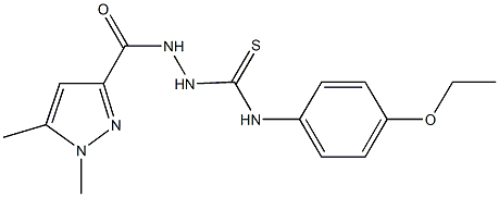 2-[(1,5-dimethyl-1H-pyrazol-3-yl)carbonyl]-N-(4-ethoxyphenyl)hydrazinecarbothioamide Struktur