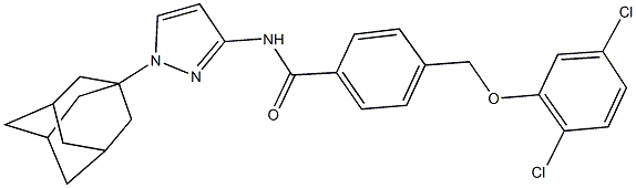 N-[1-(1-adamantyl)-1H-pyrazol-3-yl]-4-[(2,5-dichlorophenoxy)methyl]benzamide Struktur