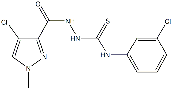 2-[(4-chloro-1-methyl-1H-pyrazol-3-yl)carbonyl]-N-(3-chlorophenyl)hydrazinecarbothioamide Struktur