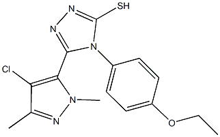 5-(4-chloro-1,3-dimethyl-1H-pyrazol-5-yl)-4-(4-ethoxyphenyl)-4H-1,2,4-triazole-3-thiol Struktur