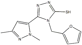 5-(1,3-dimethyl-1H-pyrazol-5-yl)-4-(2-furylmethyl)-4H-1,2,4-triazole-3-thiol Struktur