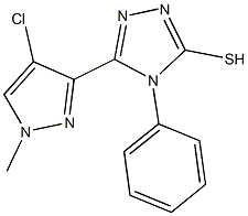 5-(4-chloro-1-methyl-1H-pyrazol-3-yl)-4-phenyl-4H-1,2,4-triazole-3-thiol Struktur