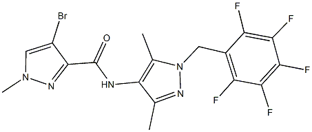 4-bromo-N-[3,5-dimethyl-1-(2,3,4,5,6-pentafluorobenzyl)-1H-pyrazol-4-yl]-1-methyl-1H-pyrazole-3-carboxamide Struktur