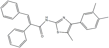 N-[4-(3,4-dimethylphenyl)-5-methyl-1,3-thiazol-2-yl]-2,3-diphenylacrylamide Struktur