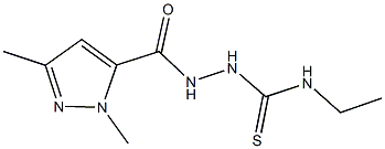 2-[(1,3-dimethyl-1H-pyrazol-5-yl)carbonyl]-N-ethylhydrazinecarbothioamide Struktur