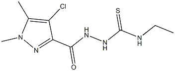 2-[(4-chloro-1,5-dimethyl-1H-pyrazol-3-yl)carbonyl]-N-ethylhydrazinecarbothioamide Struktur