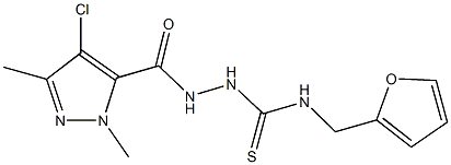 2-[(4-chloro-1,3-dimethyl-1H-pyrazol-5-yl)carbonyl]-N-(2-furylmethyl)hydrazinecarbothioamide Struktur