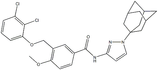 N-[1-(1-adamantyl)-1H-pyrazol-3-yl]-3-[(2,3-dichlorophenoxy)methyl]-4-methoxybenzamide Struktur