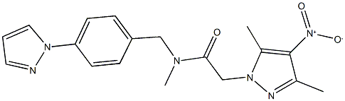 2-{4-nitro-3,5-dimethyl-1H-pyrazol-1-yl}-N-methyl-N-[4-(1H-pyrazol-1-yl)benzyl]acetamide Struktur