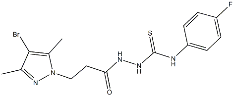 2-[3-(4-bromo-3,5-dimethyl-1H-pyrazol-1-yl)propanoyl]-N-(4-fluorophenyl)hydrazinecarbothioamide Struktur