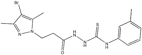 2-[3-(4-bromo-3,5-dimethyl-1H-pyrazol-1-yl)propanoyl]-N-(3-methylphenyl)hydrazinecarbothioamide Struktur