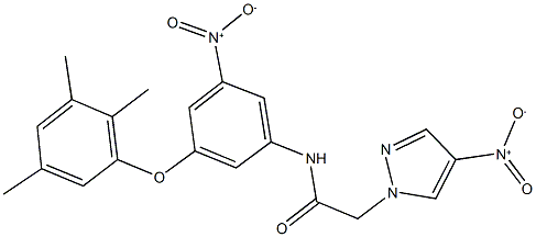 2-{4-nitro-1H-pyrazol-1-yl}-N-[3-nitro-5-(2,3,5-trimethylphenoxy)phenyl]acetamide Struktur