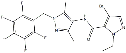 4-bromo-N-[3,5-dimethyl-1-(2,3,4,5,6-pentafluorobenzyl)-1H-pyrazol-4-yl]-1-ethyl-1H-pyrazole-5-carboxamide Struktur