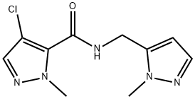 4-chloro-1-methyl-N-[(1-methyl-1H-pyrazol-5-yl)methyl]-1H-pyrazole-5-carboxamide Struktur