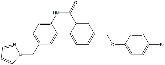 3-[(4-bromophenoxy)methyl]-N-[4-(1H-pyrazol-1-ylmethyl)phenyl]benzamide Struktur