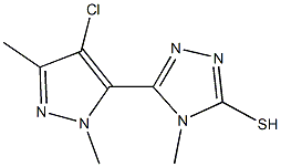 5-(4-chloro-1,3-dimethyl-1H-pyrazol-5-yl)-4-methyl-4H-1,2,4-triazol-3-yl hydrosulfide Struktur