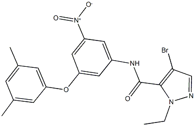 4-bromo-N-{3-(3,5-dimethylphenoxy)-5-nitrophenyl}-1-ethyl-1H-pyrazole-5-carboxamide Struktur