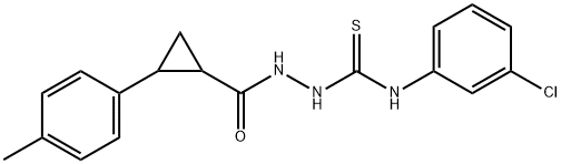 N-(3-chlorophenyl)-2-{[2-(4-methylphenyl)cyclopropyl]carbonyl}hydrazinecarbothioamide Struktur