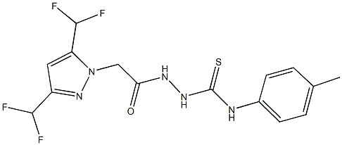 2-{[3,5-bis(difluoromethyl)-1H-pyrazol-1-yl]acetyl}-N-(4-methylphenyl)hydrazinecarbothioamide Struktur