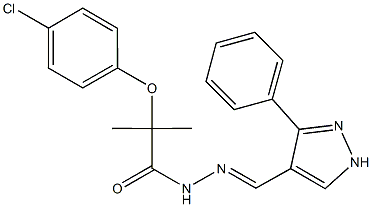 2-(4-chlorophenoxy)-2-methyl-N'-[(3-phenyl-1H-pyrazol-4-yl)methylene]propanohydrazide Struktur