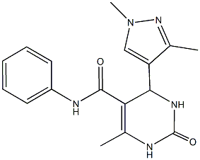 4-(1,3-dimethyl-1H-pyrazol-4-yl)-6-methyl-2-oxo-N-phenyl-1,2,3,4-tetrahydro-5-pyrimidinecarboxamide Struktur