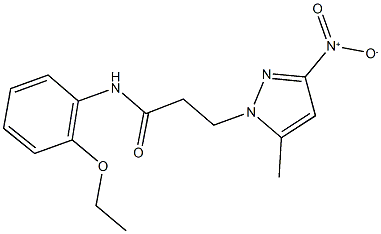 N-(2-ethoxyphenyl)-3-{3-nitro-5-methyl-1H-pyrazol-1-yl}propanamide Struktur