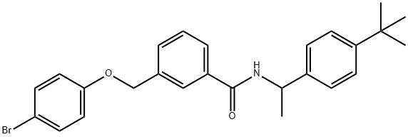 3-[(4-bromophenoxy)methyl]-N-[1-(4-tert-butylphenyl)ethyl]benzamide Struktur