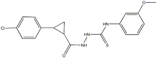 2-{[2-(4-chlorophenyl)cyclopropyl]carbonyl}-N-(3-methoxyphenyl)hydrazinecarbothioamide Struktur