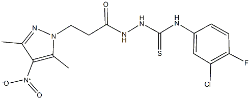 N-(3-chloro-4-fluorophenyl)-2-(3-{4-nitro-3,5-dimethyl-1H-pyrazol-1-yl}propanoyl)hydrazinecarbothioamide Struktur