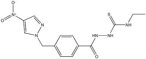 N-ethyl-2-[4-({4-nitro-1H-pyrazol-1-yl}methyl)benzoyl]hydrazinecarbothioamide Struktur