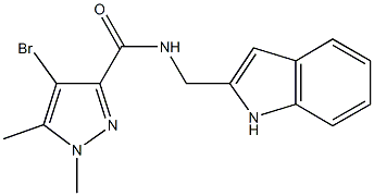 4-bromo-N-(1H-indol-2-ylmethyl)-1,5-dimethyl-1H-pyrazole-3-carboxamide Struktur