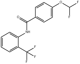 4-(difluoromethoxy)-N-[2-(trifluoromethyl)phenyl]benzamide Struktur