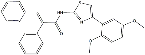 N-[4-(2,5-dimethoxyphenyl)-1,3-thiazol-2-yl]-2,3-diphenylacrylamide Struktur