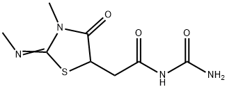 N-{[3-methyl-2-(methylimino)-4-oxo-1,3-thiazolidin-5-yl]acetyl}urea Struktur