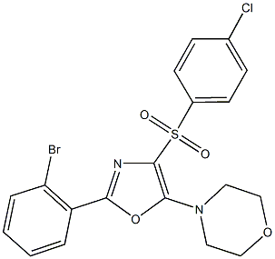 4-{2-(2-bromophenyl)-4-[(4-chlorophenyl)sulfonyl]-1,3-oxazol-5-yl}morpholine Struktur