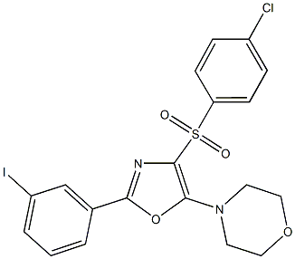 4-chlorophenyl 2-(3-iodophenyl)-5-(4-morpholinyl)-1,3-oxazol-4-yl sulfone Struktur