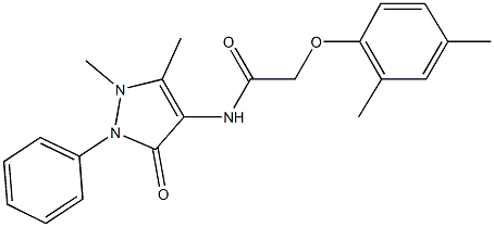 N-(1,5-dimethyl-3-oxo-2-phenyl-2,3-dihydro-1H-pyrazol-4-yl)-2-(2,4-dimethylphenoxy)acetamide Struktur