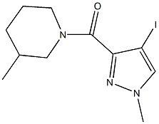 1-[(4-iodo-1-methyl-1H-pyrazol-3-yl)carbonyl]-3-methylpiperidine Struktur