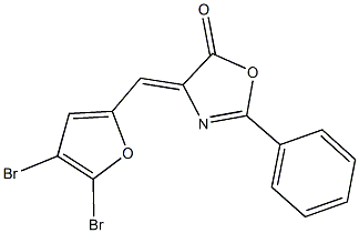 4-[(4,5-dibromo-2-furyl)methylene]-2-phenyl-1,3-oxazol-5(4H)-one Struktur