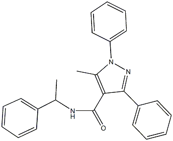 5-methyl-1,3-diphenyl-N-(1-phenylethyl)-1H-pyrazole-4-carboxamide Struktur