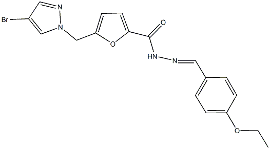 5-[(4-bromo-1H-pyrazol-1-yl)methyl]-N'-(4-ethoxybenzylidene)-2-furohydrazide Struktur