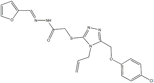 2-({4-allyl-5-[(4-chlorophenoxy)methyl]-4H-1,2,4-triazol-3-yl}sulfanyl)-N'-(2-furylmethylene)acetohydrazide Struktur