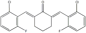 2,6-bis(2-chloro-6-fluorobenzylidene)cyclohexanone Struktur