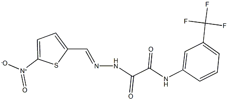 2-[2-({5-nitro-2-thienyl}methylene)hydrazino]-2-oxo-N-[3-(trifluoromethyl)phenyl]acetamide Structure