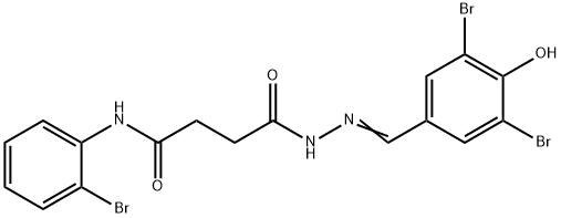 N-(2-bromophenyl)-4-[2-(3,5-dibromo-4-hydroxybenzylidene)hydrazino]-4-oxobutanamide Struktur